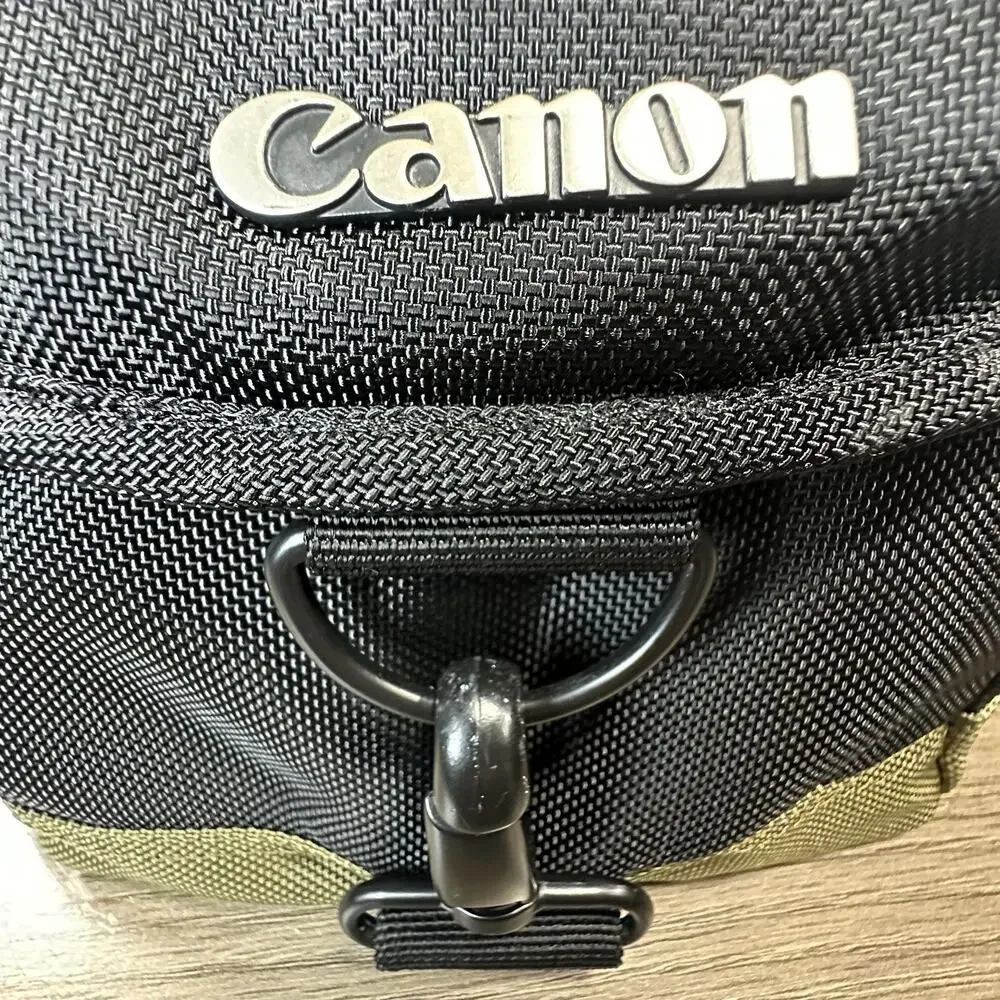 Canon Camera Bag Padded SLR Multi Strap Black & Green Carry Tote Shoulder Case